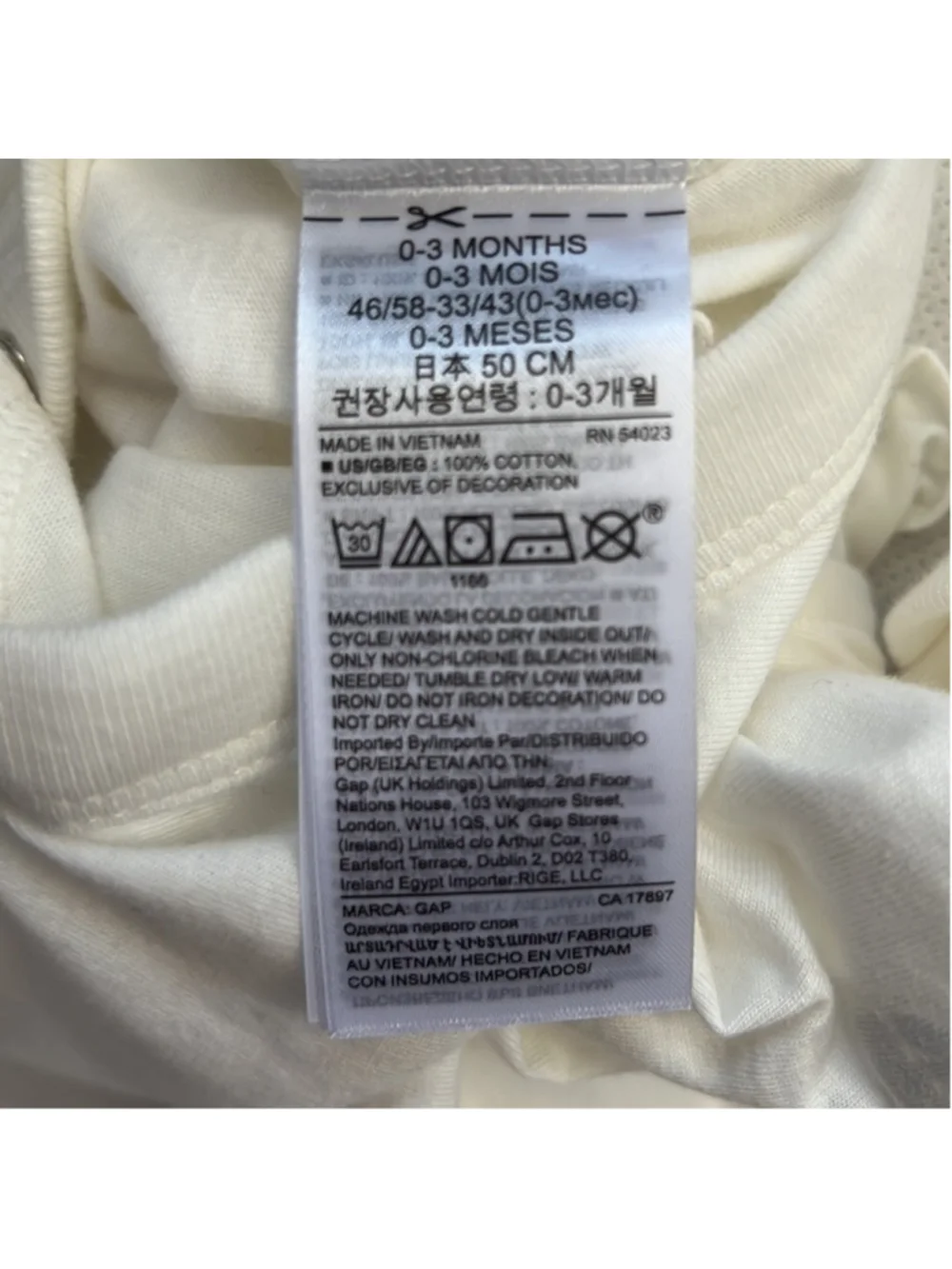 NWT Baby Gap 100% Organic Cotton Ice Cream Body Size 0-3months